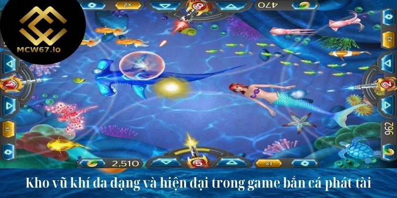 Kho vũ khí đa dạng và hiện đại trong game bắn cá phát tài