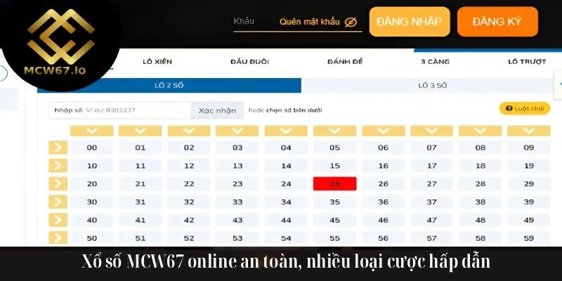 Xổ số MCW67 online an toàn, nhiều loại cược hấp dẫn